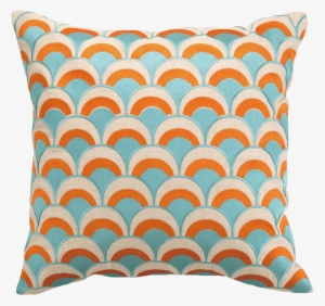 Peking Handicraft Double Arches Embroidred, Pumpkin/turquoise #3717642