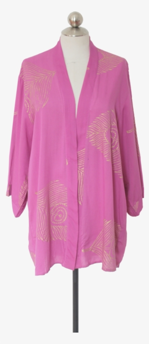 Orchid Peacock Feather Kimono - Nightgown #3717862
