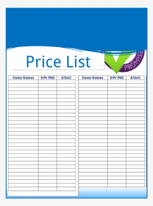 Blank Price List Template Pdf - Price - Free Transparent PNG Download ...