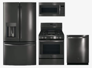 Ge® 4 Piece Kitchen Package Black Stainless Steel Xgpc4gfts - Kitchen ...