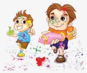 Bright Colors, Water Balloons, Lavish Gujiyas And Melodious - Holi Festival Vector #3721740