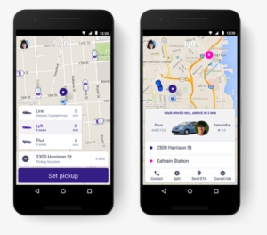 Lyft App On Smart Phone Powered By Google Maps Apis - Maps For Mobile Apps #3724464
