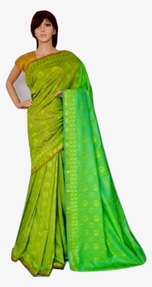 Green & Gold Colour Kanchipuram Silk Saree - Kanchipuram #3726783