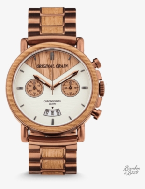 Reclaimed Whiskey Barrel Chronograph Luxury Wrist Watch - Original Grain Whiskey - Alterra Chronograph #3732456