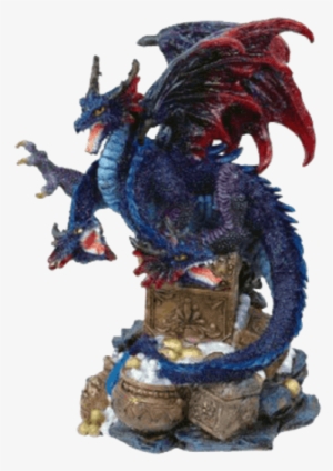 3 Headed Dragon Guarding Treasure Statue #3734086