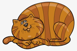 Fat Cat Clip Art - Tabby Orange Cartoon Cat #3734343
