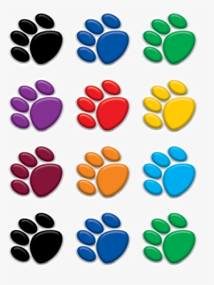 Tcr5116 Colorful Paw Prints Mini Accents Image - Colorful Paw Prints #3736151