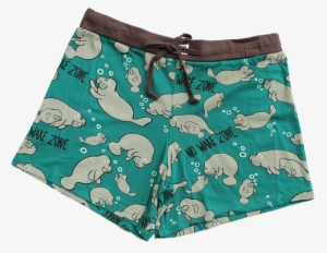 Pajama Boxer Shorts No Wake Zone - Manatee Shorts #3737331