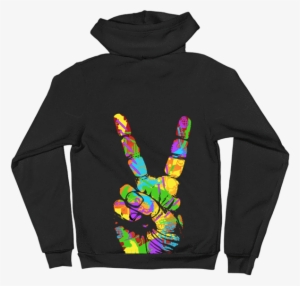 Peace Sign Zip Unisex Hoodie - Hoodie #3737720
