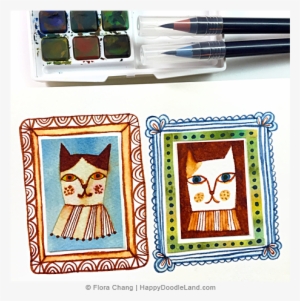 Cat Faces © Flora Chang - Doodle Land #3738726