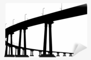 Silhouette Of San Diego Coronado Bridge Wall Mural - San Diego–coronado Bridge #3738779