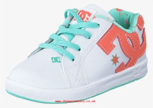 Dc Shoes Children Dc Court Graffik Elastic White/turquoise - Shoe #3739345