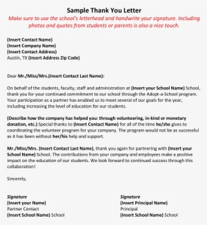 Principal Thank You Letter To Teacher Main Image - Application Letter ...