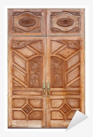 Wooden Door With Ancient Texture On White Background - Door #3741737