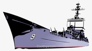 Naval Ship Royalty Free Vector Clip Art Illustration - Navy Ship Vector #3742567