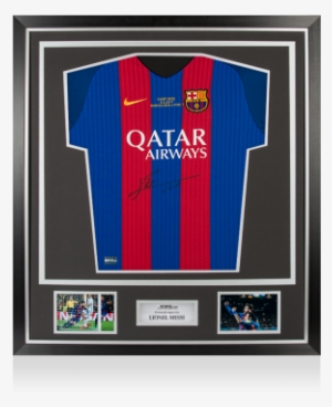 Lionel Messi Official Front Signed Barcelona 2016 17 - Lionel Messi Signed Framed Shirt #3742967