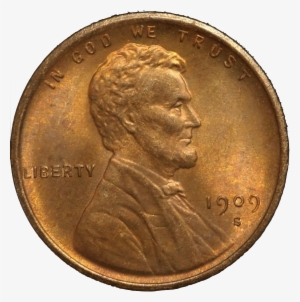 1909-s Vdb Lincoln Cent Obverse Transparent Background - Coin With No Background #3744826