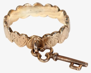 Antique 'key To My Heart' Gold Charm Ring - Park City Charms Jewelry Png Transparente #3745336