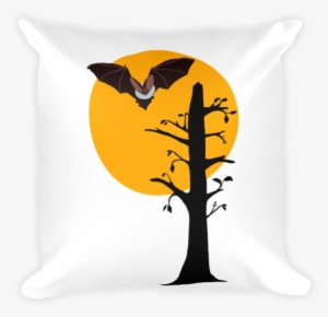 Gothic Flying Bat With A Full Moon Pillow - Bat #3745855