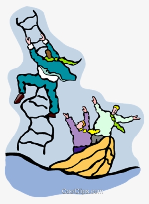 Man Climbing A Rope Ladder Royalty Free Vector Clip #3747125