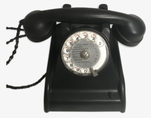 Old Telephone Bakelite Black Dial Transparent 50 Vintage - Telephone #3747769