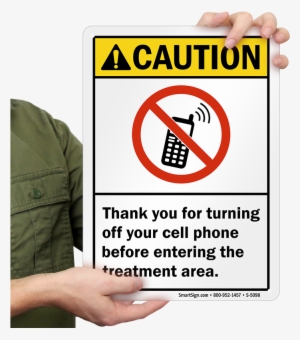 Ansi Caution Sign - Thank You For Turning Off Your Cell Phone Before Entering #3748394