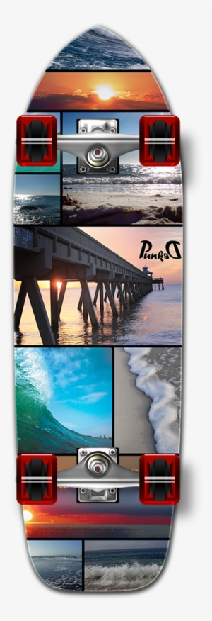 Yocaher Old School Longboard Complete - Punked - Seaside Drop - Thru Complete - 9x41 Ppp - #3749967