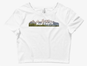 Image Of Mountain Top Crop - Crop Top Tshirt Mockup #3751501
