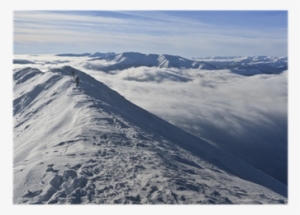 Two Climbers On A Mountain Top In Winter Poster • Pixers® - Snow #3751946