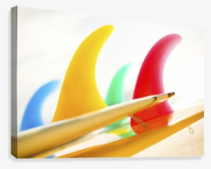 Colorful Surfboards Fins, Bright Sunny Sky In Background - Posterazzi Colorful Surfboards Fins Bright Sunny Sky #3753525