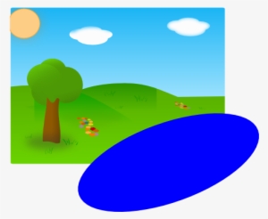 Sunny Day, With Lake - Clip Art #3753568