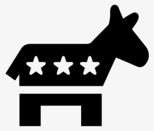 Donkey Americal Political Symbol Of Democrats Vector - Democratic Symbol Black And White #3754612