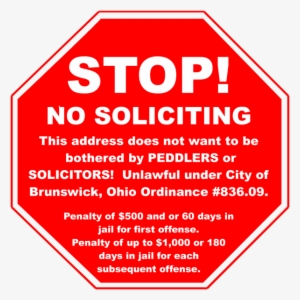 Door To Door Solicitors - Stop Talking Sign #3754832