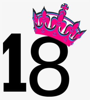 Pink Tilted Tiara And Number 7 Clip Art - Eighteen Clipart #3755395