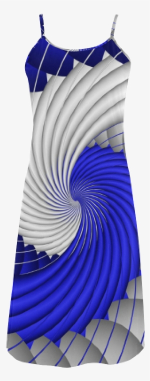 Blue Silver Beautiful Abstract Wave Alcestis Slip Dress - Cocktail Dress #3756440