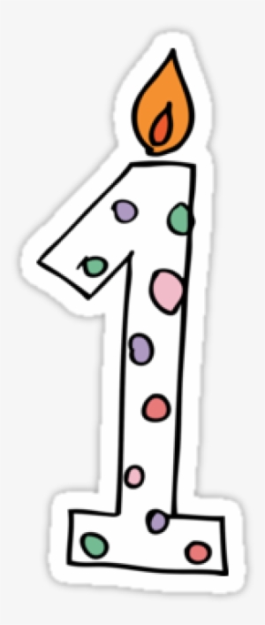 "first Birthday Candle Number One" Stickers By Wasootch - Birthday Candles #3757457