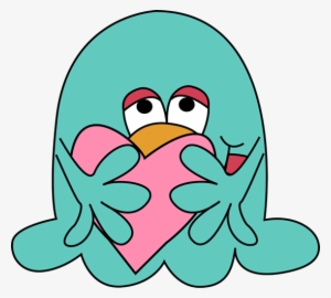 Slimy Monster Hugging A Heart - Monsters With Hearts Clipart #3758034