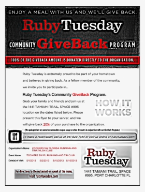 Ruby Tuesday's Fundraiser Flyer #3758814