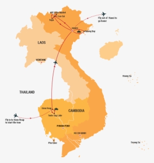 Angkor Wat To North Vietnam - Map Of Vietnam #3760963