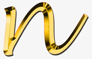 Small Letter N - Letra N Png Dourada #3761636