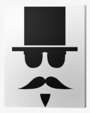 Icon Gentleman With Hat And Mustache Canvas Print • - Photography #3767500