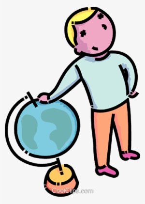 Boy Standing Beside A Globe Royalty Free Vector Clip #3768313