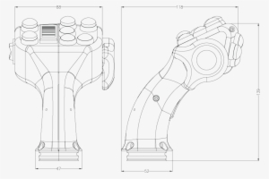 This Handle Is Also Available With A Hand Rest For - Technical Drawing #3768918
