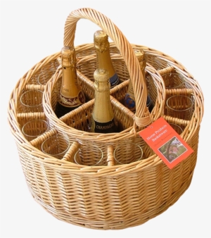 Click On The Picture To See Our Range Of Wine Baskets - Wicker Wine Basket And Champagne Glasses #3769377