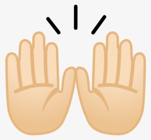 Raising Hands Light Skin Tone Icon Noto Emoji People - Emoji De Mãos Para Cima #3769656