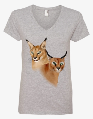 Chaos And Cyrus Caracal Color 88vl Anvil Ladies' V - T-shirt #3772301