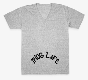 Thug Life Tattoo V-neck Tee Shirt - T-shirt #3772985