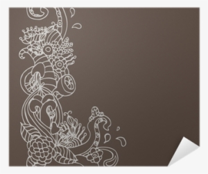 Flower Ornament Doodle Corner Vector Poster • Pixers® - Drawing #3773289