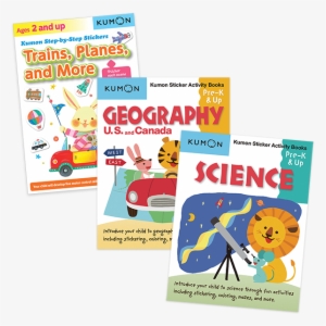 Kumon - Sticker Workbooks - Trains, Planes, And More #3773665