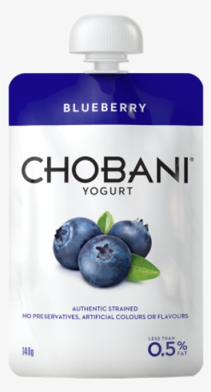 Chobani 140g Pouch 0% Blueberry - Chobani Yogurt, Greek, Non-fat, Vanilla Blended - 80 #3774514